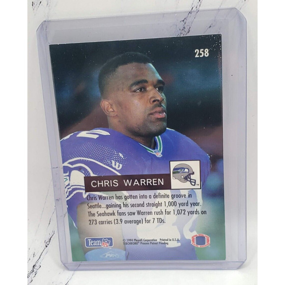 1994 Playoff Ground Attack Chris Warren Seattle Seahawks #258 - Picture 2 of 4